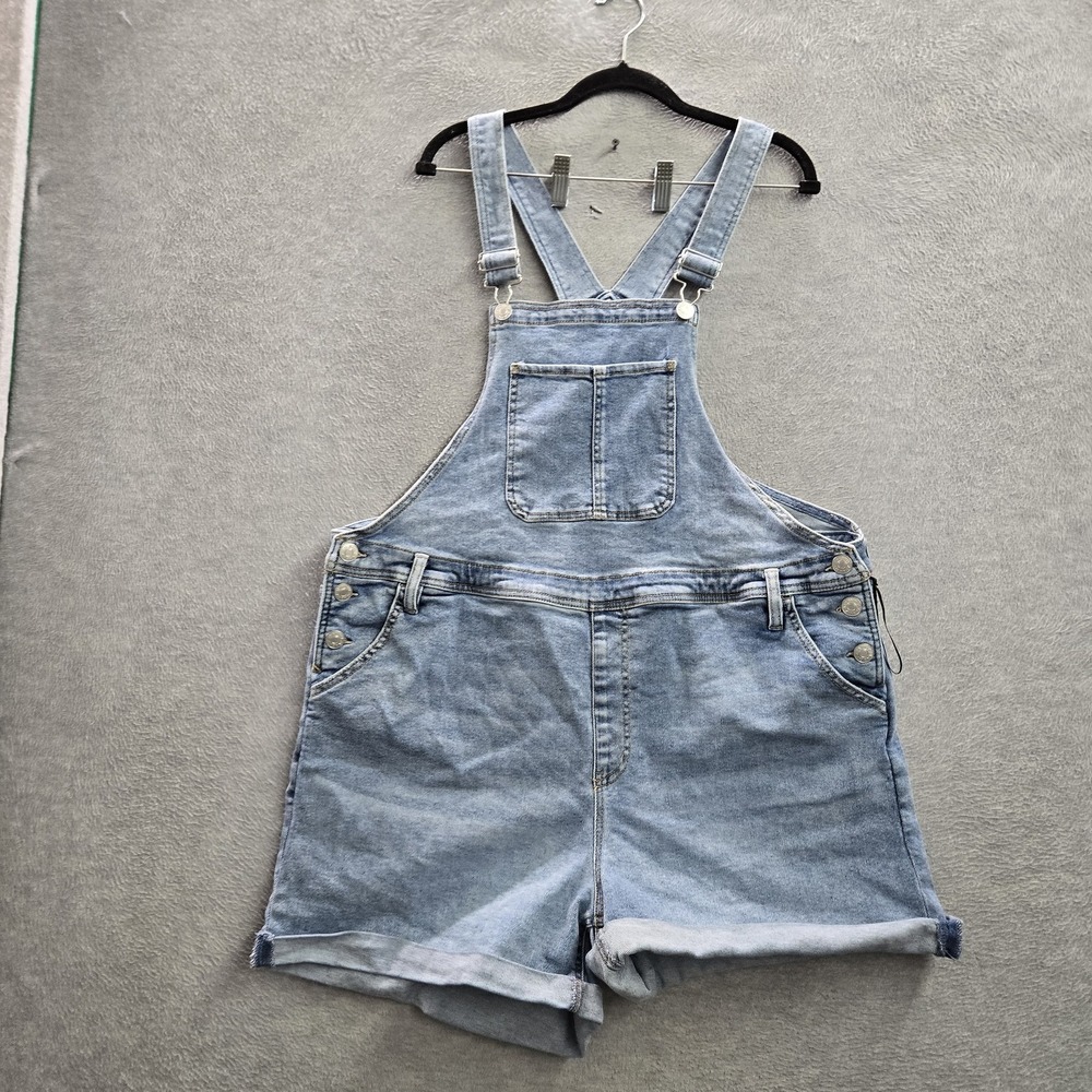 Ava‎ & Viv Women Shorttall 18W Light Blue Denim Overalls
